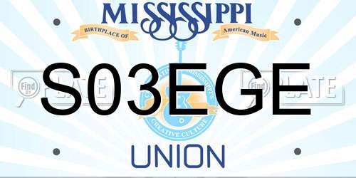 S03EGE Mississippi License Plate