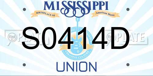 S0414D Mississippi License Plate