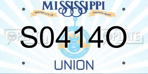 S0414O Mississippi License Plate