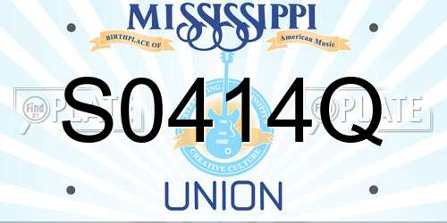 S0414Q Mississippi License Plate
