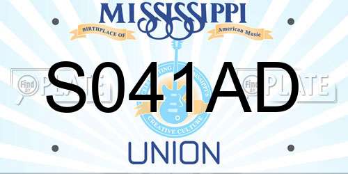 S041AD Mississippi License Plate