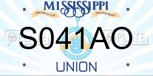 S041AO Mississippi License Plate