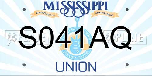 S041AQ Mississippi License Plate
