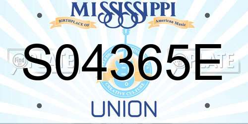 S04365E Mississippi License Plate