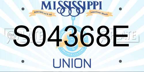 S04368E Mississippi License Plate