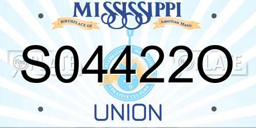 S04422O Mississippi License Plate