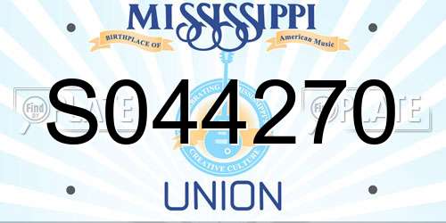 S044270 Mississippi License Plate