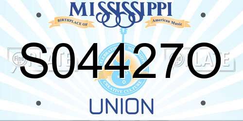 S04427O Mississippi License Plate