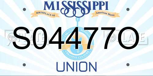 S04477O Mississippi License Plate