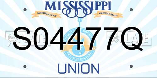 S04477Q Mississippi License Plate
