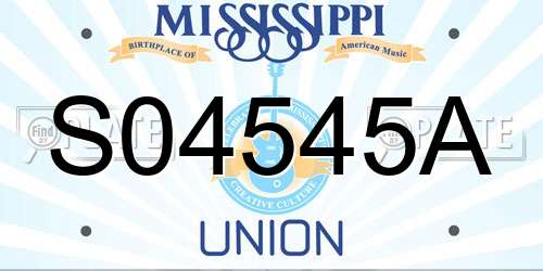 S04545A Mississippi License Plate