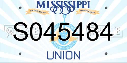 S045484 Mississippi License Plate