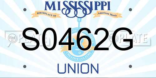 S0462G Mississippi License Plate