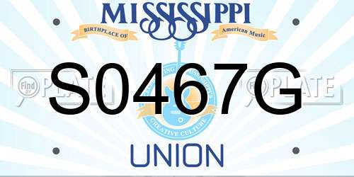 S0467G Mississippi License Plate