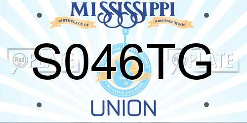 S046TG Mississippi License Plate