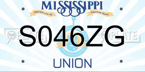 S046ZG Mississippi License Plate