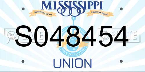 S048454 Mississippi License Plate