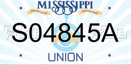 S04845A Mississippi License Plate