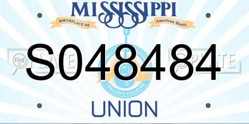 S048484 Mississippi License Plate