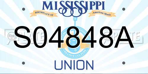 S04848A Mississippi License Plate