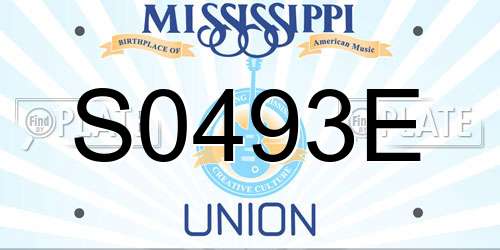 S0493E Mississippi License Plate