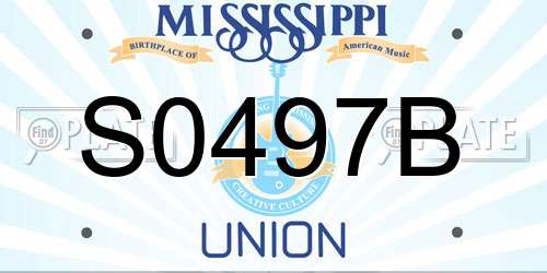 S0497B Mississippi License Plate