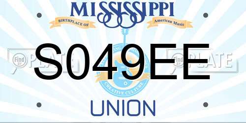 S049EE Mississippi License Plate