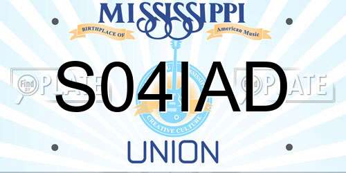 S04IAD Mississippi License Plate