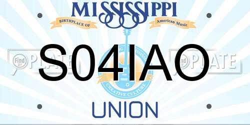 S04IAO Mississippi License Plate