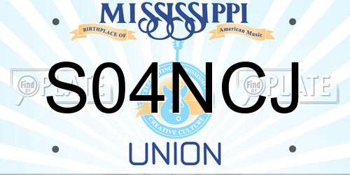 S04NCJ Mississippi License Plate