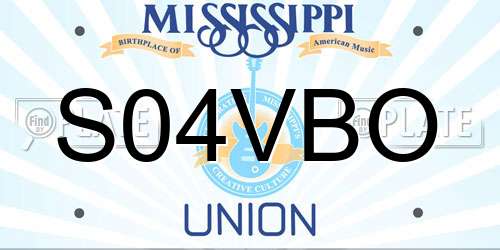 S04VBO Mississippi License Plate