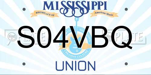 S04VBQ Mississippi License Plate