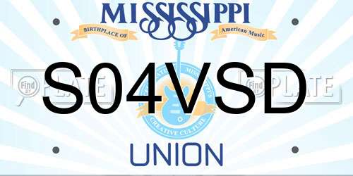 S04VSD Mississippi License Plate