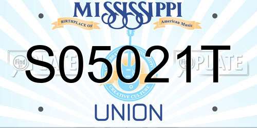 S05021T Mississippi License Plate