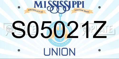 S05021Z Mississippi License Plate