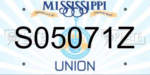 S05071Z Mississippi License Plate