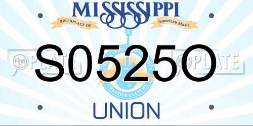 S0525O Mississippi License Plate