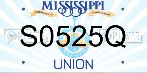 S0525Q Mississippi License Plate