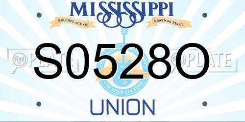 S0528O Mississippi License Plate