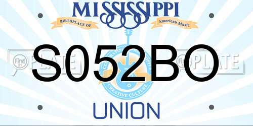 S052BO Mississippi License Plate