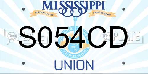 S054CD Mississippi License Plate
