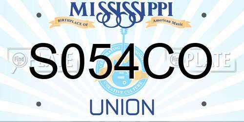 S054CO Mississippi License Plate