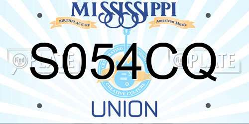 S054CQ Mississippi License Plate