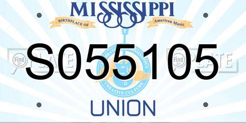S055105 Mississippi License Plate