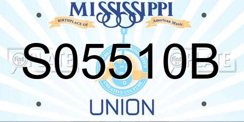 S05510B Mississippi License Plate