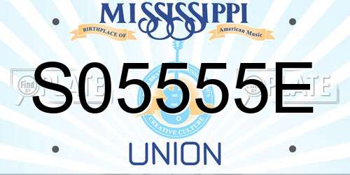 S05555E Mississippi License Plate