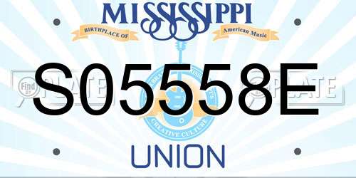 S05558E Mississippi License Plate