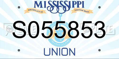S055853 Mississippi License Plate