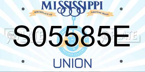S05585E Mississippi License Plate