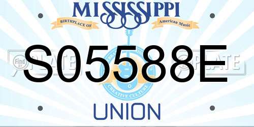 S05588E Mississippi License Plate